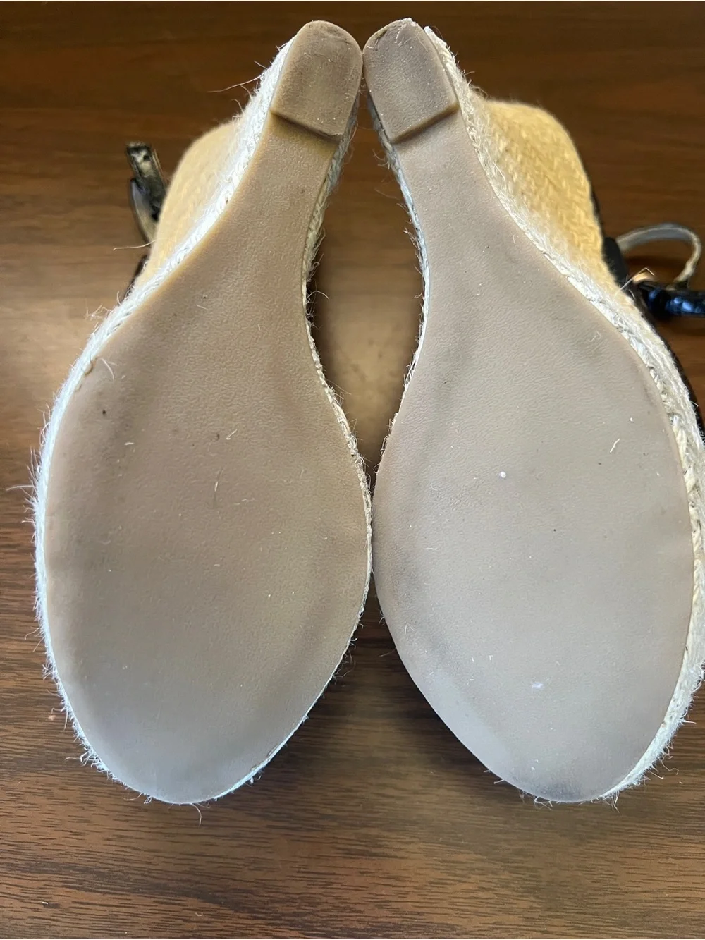 Olsenboye Black Platform Slingback Wedges - Size 8